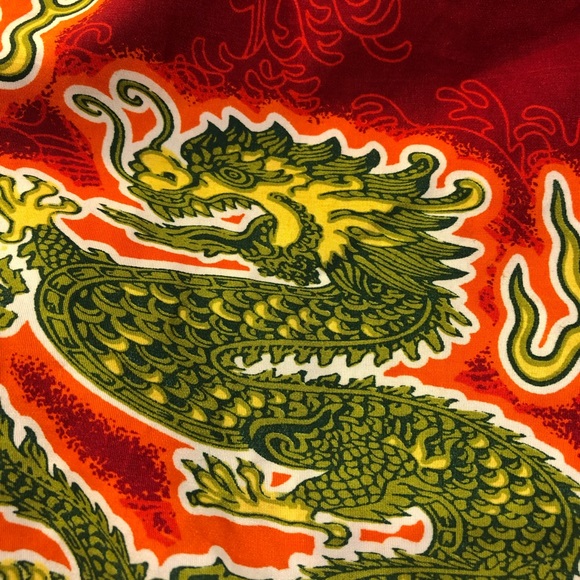 Fun Vintage Dragon Flame shirt sleeve button down Shirt Large - Picture 7 of 8